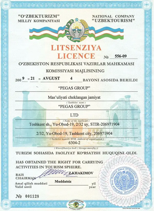Turistik faoliyat uchun litsenziya